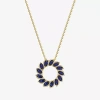 Fine Jewelry Womens Gemstone 18k Gold Over Silver Circle Pendant Necklace