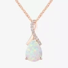 Fine Jewelry Womens Gemstone Sterling Silver Or 14k Gold Over Silver Pear Pendant Necklace In Multi