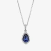 Fine Jewelry Womens Gemstone Sterling Silver Pear Pendant Necklace In Blue