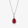Fine Jewelry Womens Gemstone Sterling Silver Pear Pendant Necklace In Red