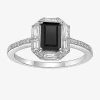 Fine Jewelry Womens Genuine Black Onyx Sterling Silver Cocktail Ring In Transparent