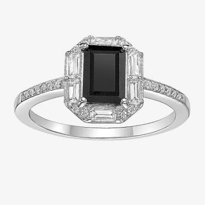 Fine Jewelry Womens Genuine Black Onyx Sterling Silver Cocktail Ring In Transparent