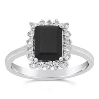 Fine Jewelry Womens Genuine Black Onyx Sterling Silver Cocktail Ring In Transparent