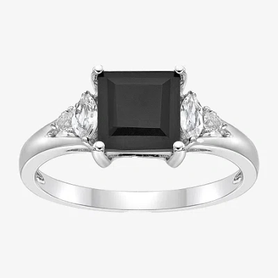 Fine Jewelry Womens Genuine Black Onyx Sterling Silver Cocktail Ring In Transparent