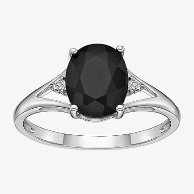 Fine Jewelry Womens Genuine Black Onyx Sterling Silver Cocktail Ring In Transparent
