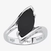 Fine Jewelry Womens Genuine Black Onyx Sterling Silver Marquise Cocktail Ring In Transparent