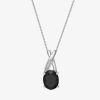 Fine Jewelry Womens Genuine Black Onyx Sterling Silver Oval 18 Inch Pendant Necklace In Transparent