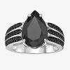 Fine Jewelry Womens Genuine Black Onyx Sterling Silver Pear Cocktail Ring In Transparent