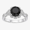 Fine Jewelry Womens Genuine Black Onyx Sterling Silver Round Cocktail Ring In Transparent
