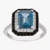 Fine Jewelry Womens Genuine Blue Topaz Sterling Silver Cocktail Ring In Blue