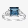 Fine Jewelry Womens Genuine Blue Topaz Sterling Silver Cocktail Ring In Blue