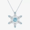Fine Jewelry Womens Genuine Blue Topaz Sterling Silver Snowflake 16 Inch Pendant Necklace In Transparent