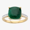 Fine Jewelry Womens Genuine Green Emerald 14k Gold Over Silver Cocktail Ring In Green