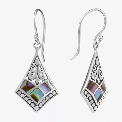 Fine Jewelry Womens Genuine Multi Color Abalone Sterling Silver Drop Earrings In Transparent