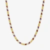 Fine Jewelry Womens Genuine Multi-stone 18k Gold Over Silver Tennis Necklaces In Transparent