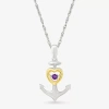 Fine Jewelry Womens Genuine Purple Amethyst 10k Gold Sterling Silver Anchor 18 Inch Pendant Necklace In Transparent