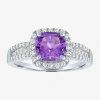 Fine Jewelry Womens Genuine Purple Amethyst Sterling Silver Cocktail Ring In Purple