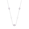 Fine Jewelry Womens Genuine Purple Amethyst Sterling Silver Diamond 18 Inch Pendant Necklace In Transparent
