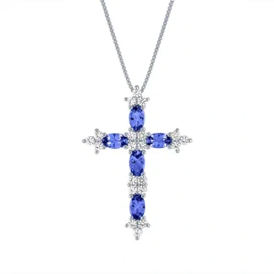 Fine Jewelry Womens Genuine Purple Tanzanite Sterling Silver 18 Inch Pendant Necklace In Transparent