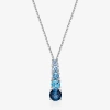 Fine Jewelry Womens Genuine Semi Precious Stone Sterling Silver Pendant Necklace In Blue