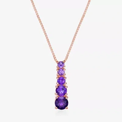 Fine Jewelry Womens Genuine Semi Precious Stone Sterling Silver Pendant Necklace In Purple