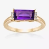 Fine Jewelry Womens Genuine Semi Precious Stone18k Gold Over Silver Cocktail Ring In Purple