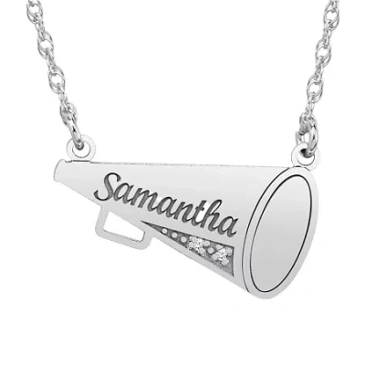 Fine Jewelry Womens Genuine White Diamond Accent 10k White Gold Pendant Necklace