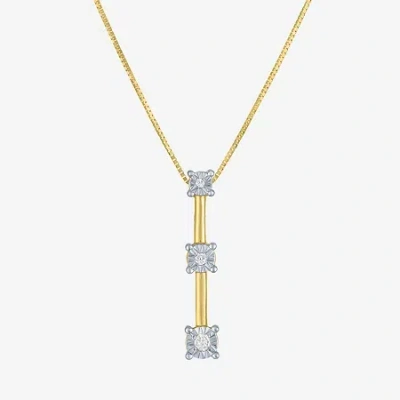 Fine Jewelry Womens Genuine White Diamond Accent 10k White Or Yellow Gold Pendant Necklace