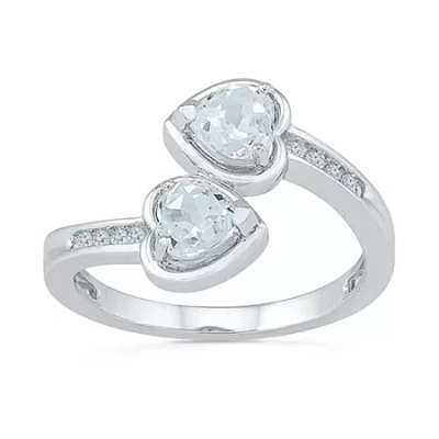Fine Jewelry Womens Genuine White Sapphire Sterling Silver Cocktail Ring In Metallic