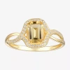 Fine Jewelry Womens Genuine Yellow Citrine 10k Gold Cocktail Ring In Yellow