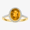 Fine Jewelry Womens Genuine Yellow Citrine 10k Gold Cocktail Ring In Yellow