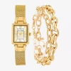 Fine Jewelry Womens Gold Tone Bracelet Watch A1955g-22-a27 In Gold