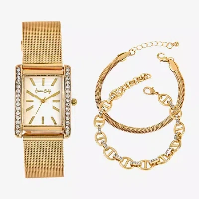 Fine Jewelry Womens Gold Tone Bracelet Watch A1973g-22-h27 In Transparent