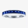 Fine Jewelry Womens Lab Created Blue Sapphire Or Ruby Sterling Silver Stackable Ring