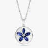 Fine Jewelry Womens Lab Created Blue Sapphire Sterling Silver 18 Inch Pendant Necklace In Transparent