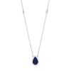 Fine Jewelry Womens Lab Created Blue Sapphire Sterling Silver 18 Inch Pendant Necklace In Transparent