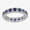 Fine Jewelry Womens Lab Created Blue Sapphire Sterling Silver Stackable Ring In Transparent