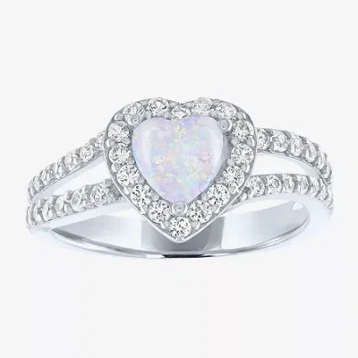 Fine Jewelry Womens Lab Created Gemstone Sterling Silver Heart Cocktail Ring In Multi