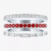 Fine Jewelry Womens Lab Created Gemstone Sterling Silver Ring Sets In Red
