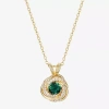 Fine Jewelry Womens Lab Created Green Quartz 18k Gold Over Silver Knot 18 Inch Pendant Necklace In Gold