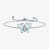 Fine Jewelry Womens Lab Created Opal Sterling Silver Butterfly Bolo Bracelet In Transparent