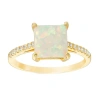Fine Jewelry Womens Lab Created White Opal 14k Gold Over Silver Cocktail Ring In Transparent