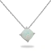 Fine Jewelry Womens Lab Created White Opal Sterling Silver 18 Inch Pendant Necklace In Transparent