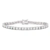 Fine Jewelry Womens Lab Created White Opal Sterling Silver 7.25 Inch Tennis Bracelet In Transparent
