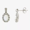 Fine Jewelry Womens Lab Created White Opal Sterling Silver Drop Earrings In Transparent