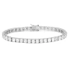 Fine Jewelry Womens Lab Created White Sapphire Sterling Silver 7.25 Inch Tennis Bracelet In Transparent