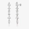 Fine Jewelry Womens Lab Created White Sapphire Sterling Silver Drop Earrings In Transparent