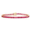 Fine Jewelry Womens Lead Glass-filled Red Ruby 14k Gold Over Silver 7.25 Inch Tennis Bracelet In Transparent