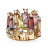 Fine Jewelry Womens Multi Color Cubic Zirconia 14k Gold Over Brass Cocktail Ring In Transparent