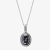 Fine Jewelry Womens Multi Color Cubic Zirconia Sterling Silver 18 Inch Pendant Necklace In White